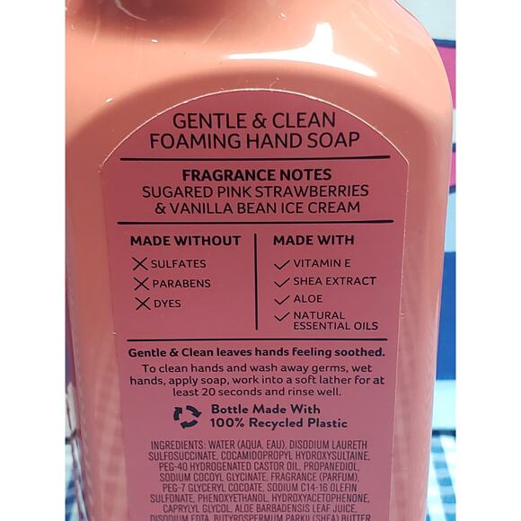 BBW Sweet Strawberry Scoop Summer Gentle & Clean Foaming Hand Soap 2 Pack - Picture 2 of 2